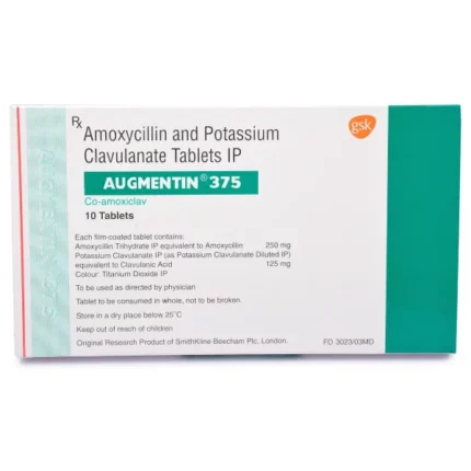Augmentin 375mg (Amoxycillin & Potassium Clavulanate) Tablets